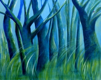 Blauer Wald, 100 x 80 cm